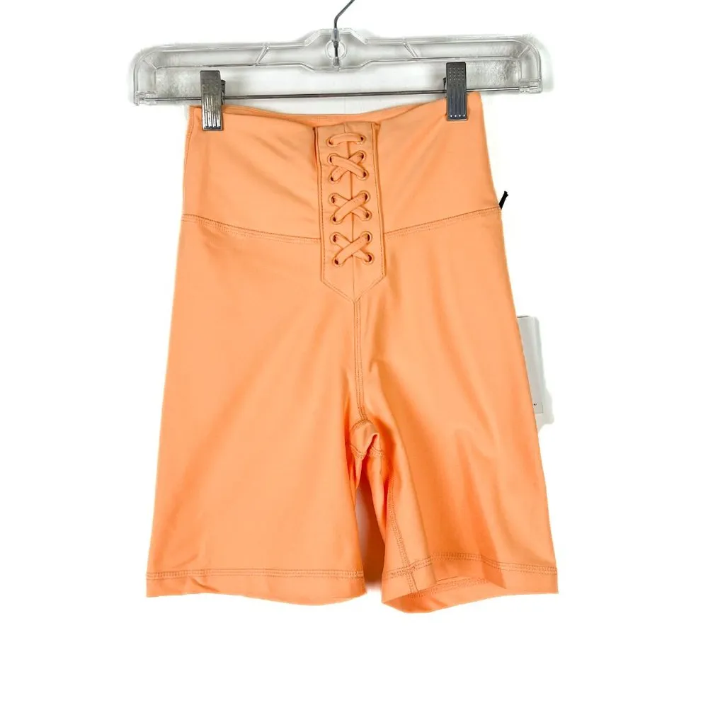 NWT WeWoreWhat Lace-Up Biker Short Peach Cobbler Size XS NEW $68 - Image 2