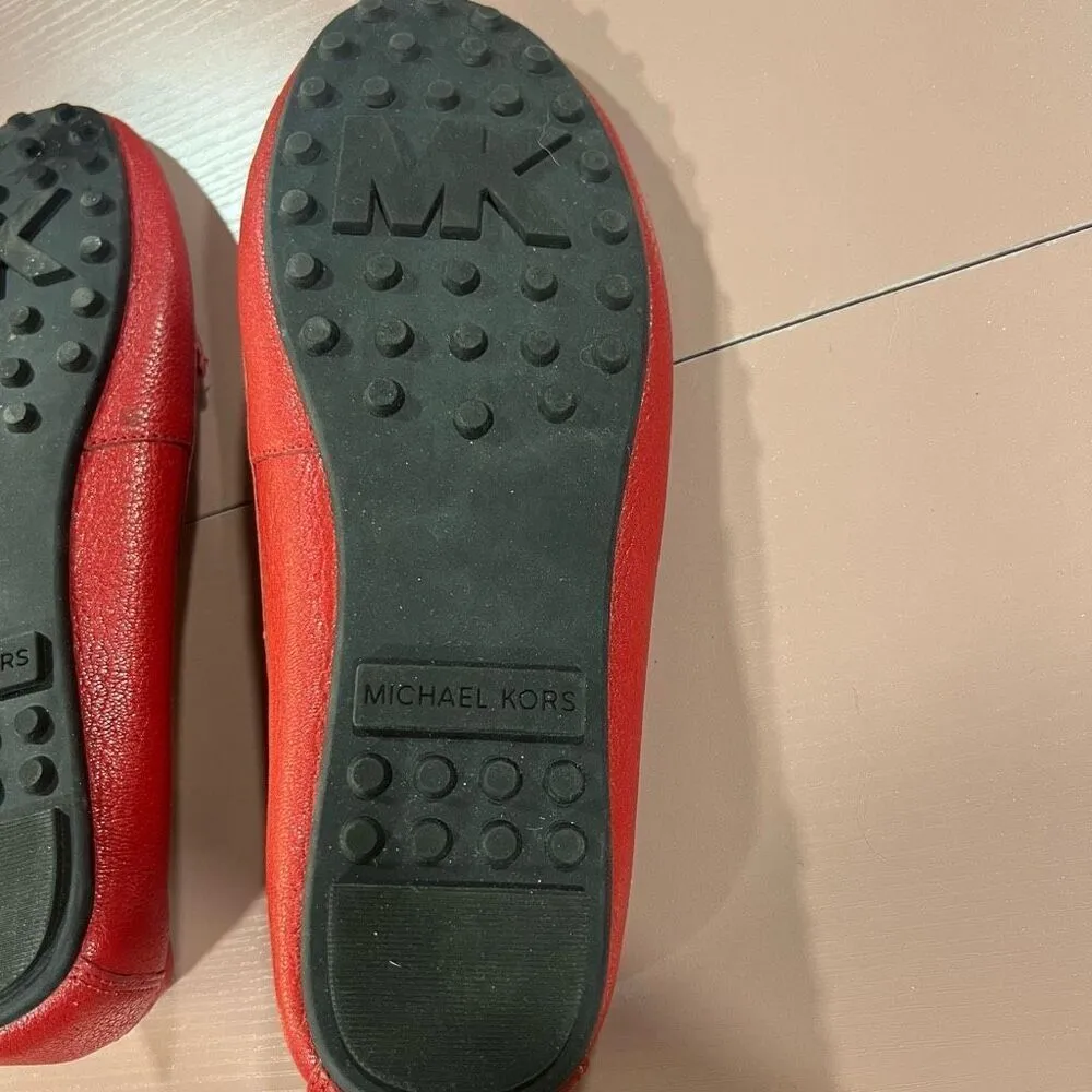 Michael Kors Hamilton Red Leather Moccasins Loafers - Image 4