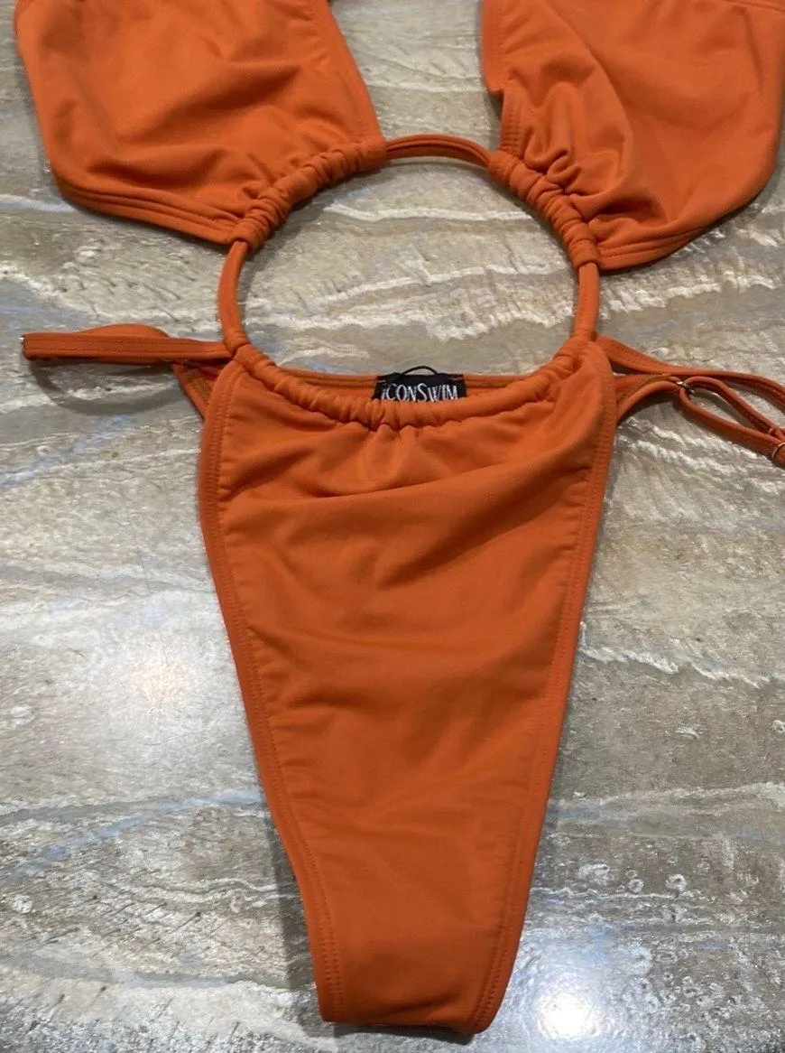 ICON SWIM One Piece Swimsuit Yellow Coral Size Small /New with Tag - Image 3