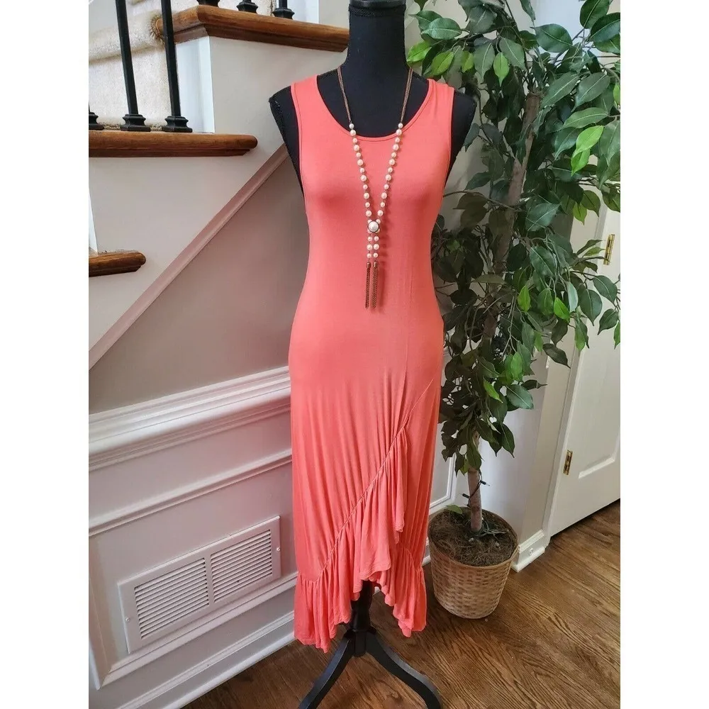 Good Luck GEM Women's Coral Rayon Maxi Dress Sz XS - Image 11