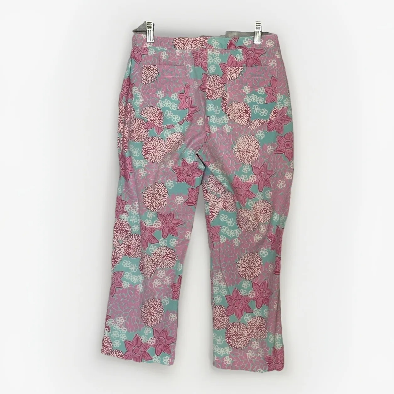 Vintage Lilly Pulitzer Capri Pants Womens 2 Stretch Pink Floral Resortwear - Image 4