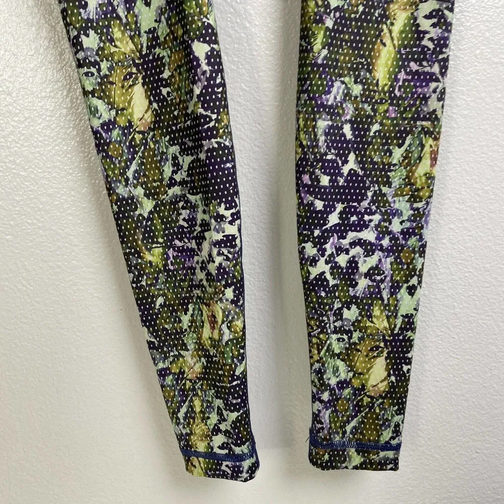 Lululemon Wunder Under 4 Low Rise Leggings Under Iris Floral Dot Purple Workout - Image 5