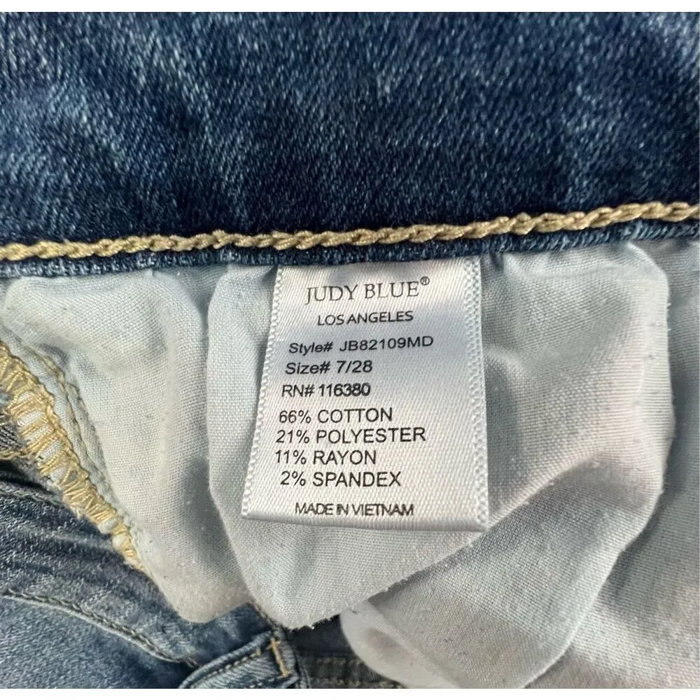 Judy Blue Mid-Rise Distressed Denim Skinny Jeans With Camo Pattern - Image 7