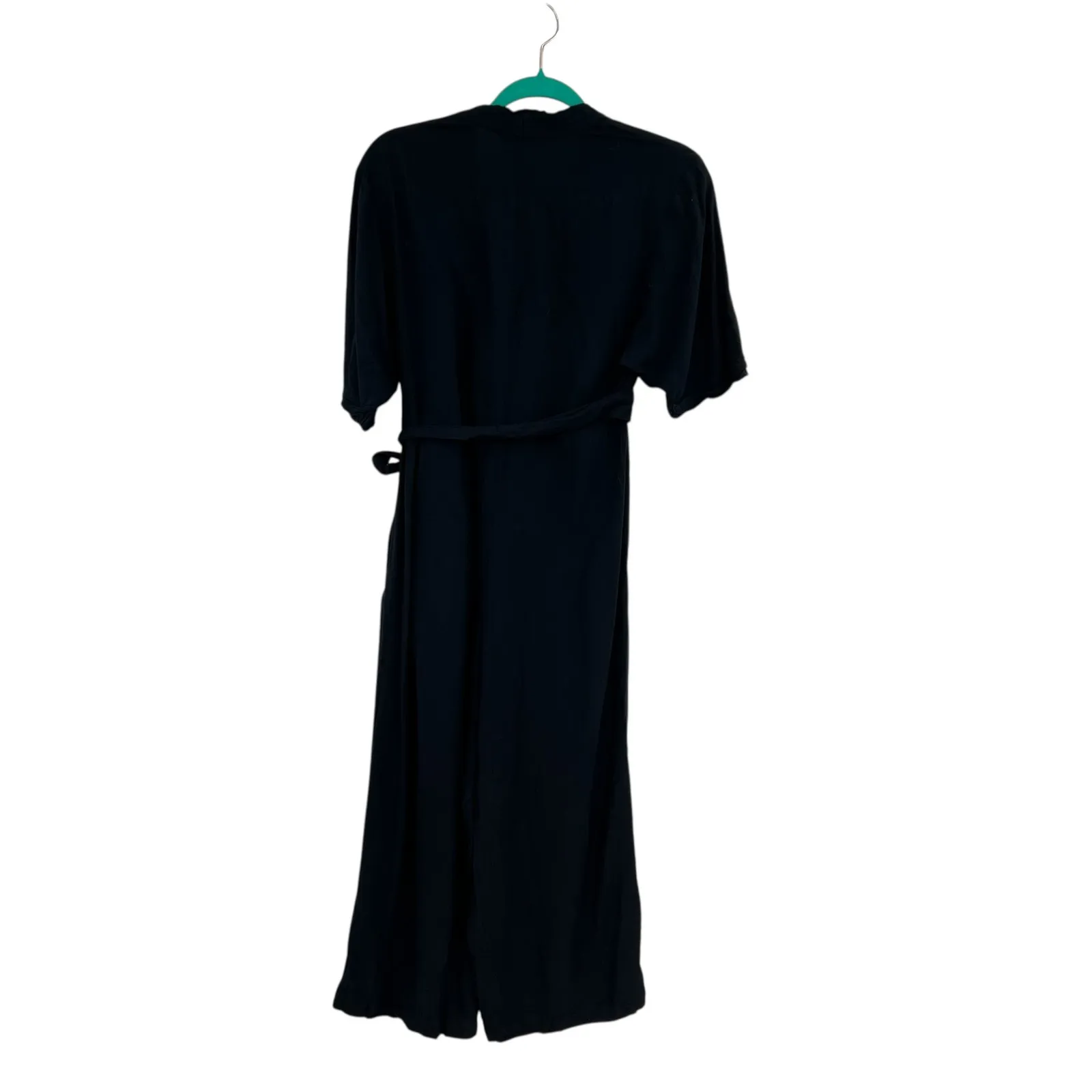 AllSaints‎ Laurel Jumpsuit Wrap Wide Leg Cropped Black Size XS - Image 9