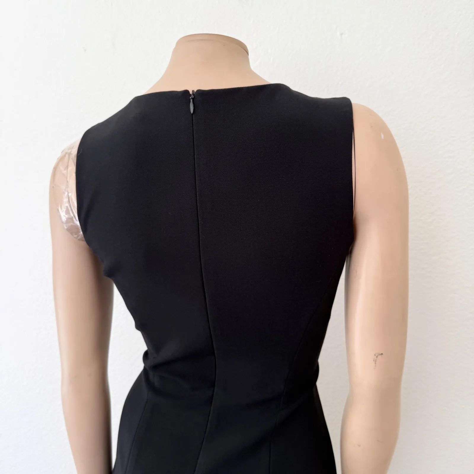 [French Connection] Black Whisper Cut Out V-Neck Sheath Dress Mini Classic Sz 8 - Image 9