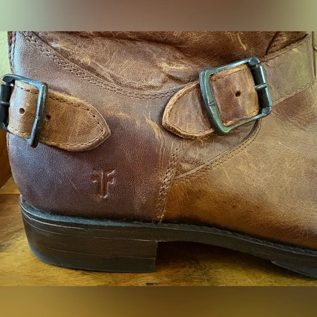 FRYE Brown Leather Veronica Boots - Image 6