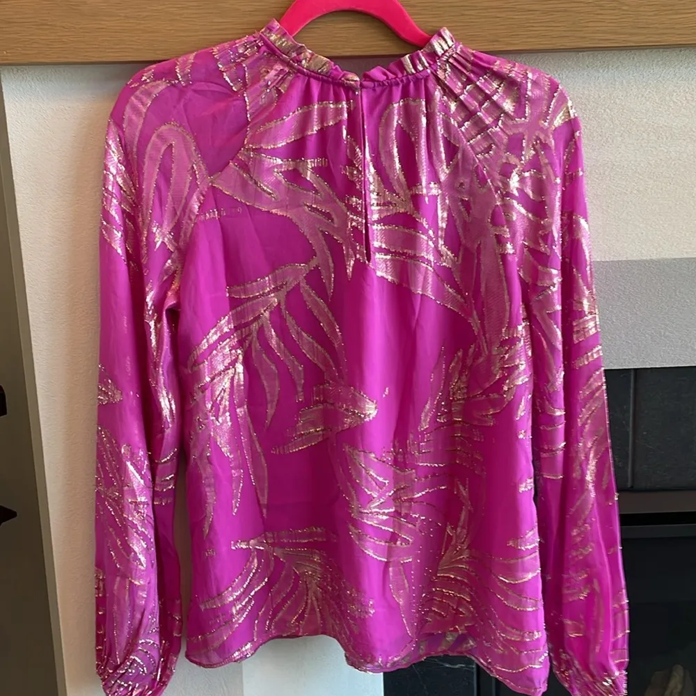 Lilly Pulitzer  Caline Silk Chiffon Blouse - Image 7