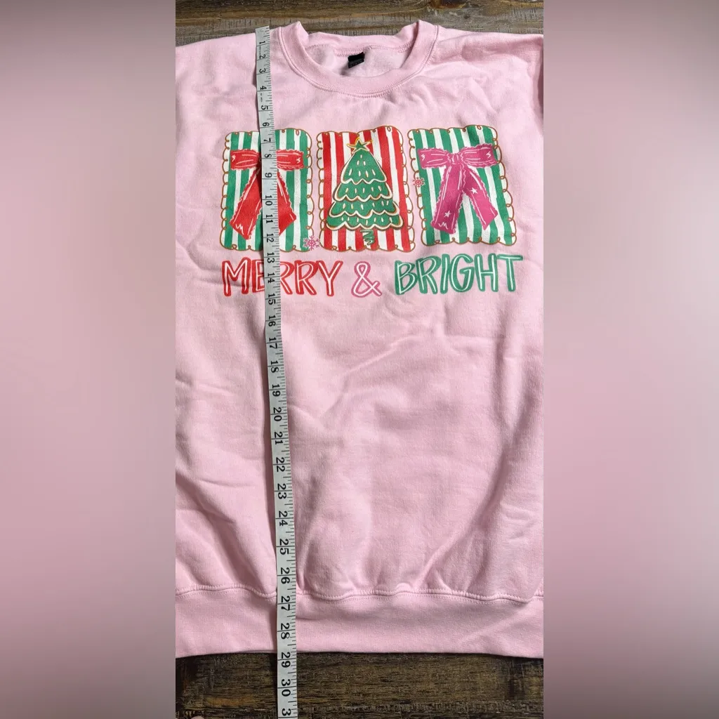 Gildan Pink Merry & Bright Sweatshirt - Image 7
