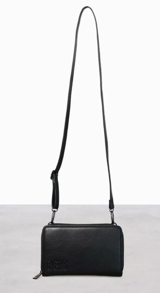 BEIS Black Travel Wallet Crossbody Bag Women’s Size OS Organizer Vegan Leather - Image 2