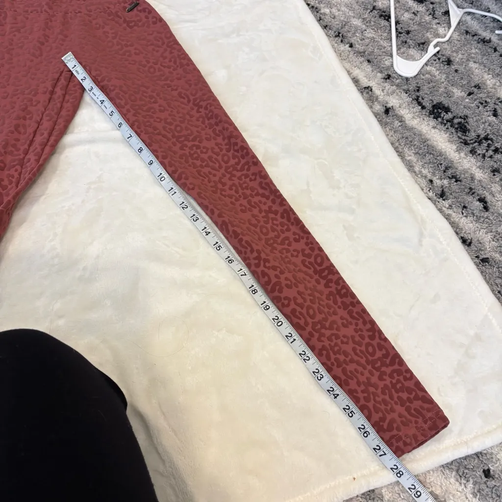 Echt Women’s Textured Animal Print Leggings Pink XS Mod Rise 27” - Image 8