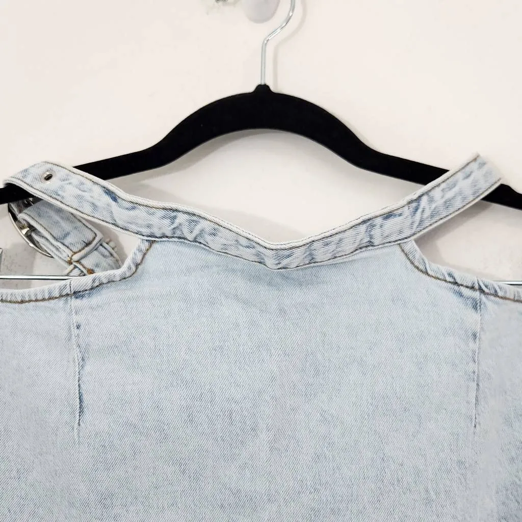 WeWoreWhat Denim Mini Skirt NWT Size Small Revolve Mini Jean Skirt with Cut-Out - Image 3