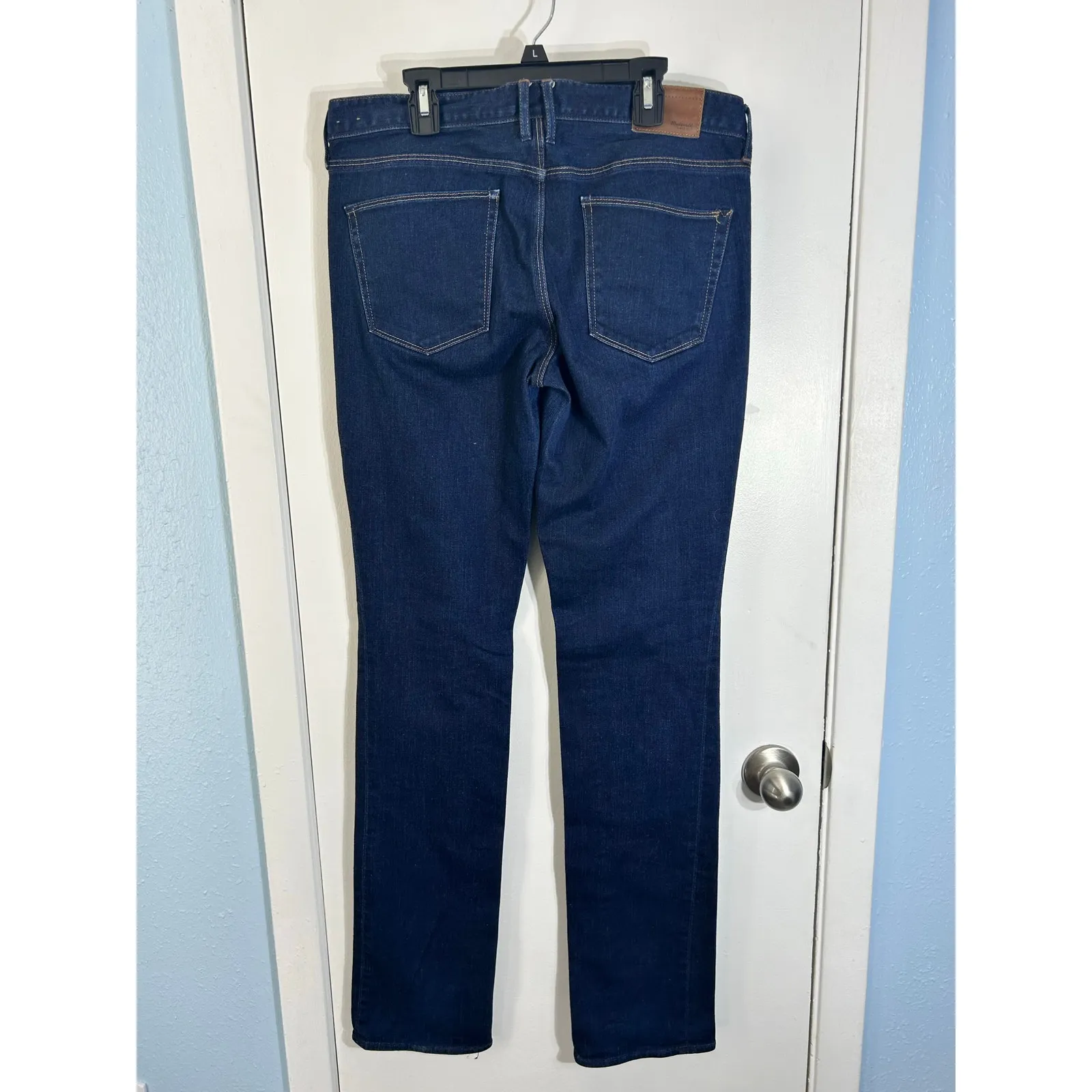 Madewell Jeans Size 29x34 Low Rise Dark Wash Rail Straight Preppy Officecore - Image 5