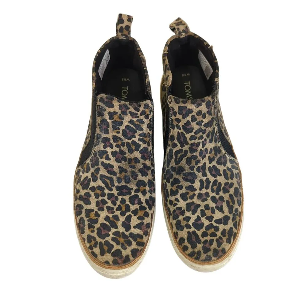 Toms Bryce Leopard Slip-on Chelsea Boots 10016760 Low Top Ankle Bootie Women 9.5 - Image 4