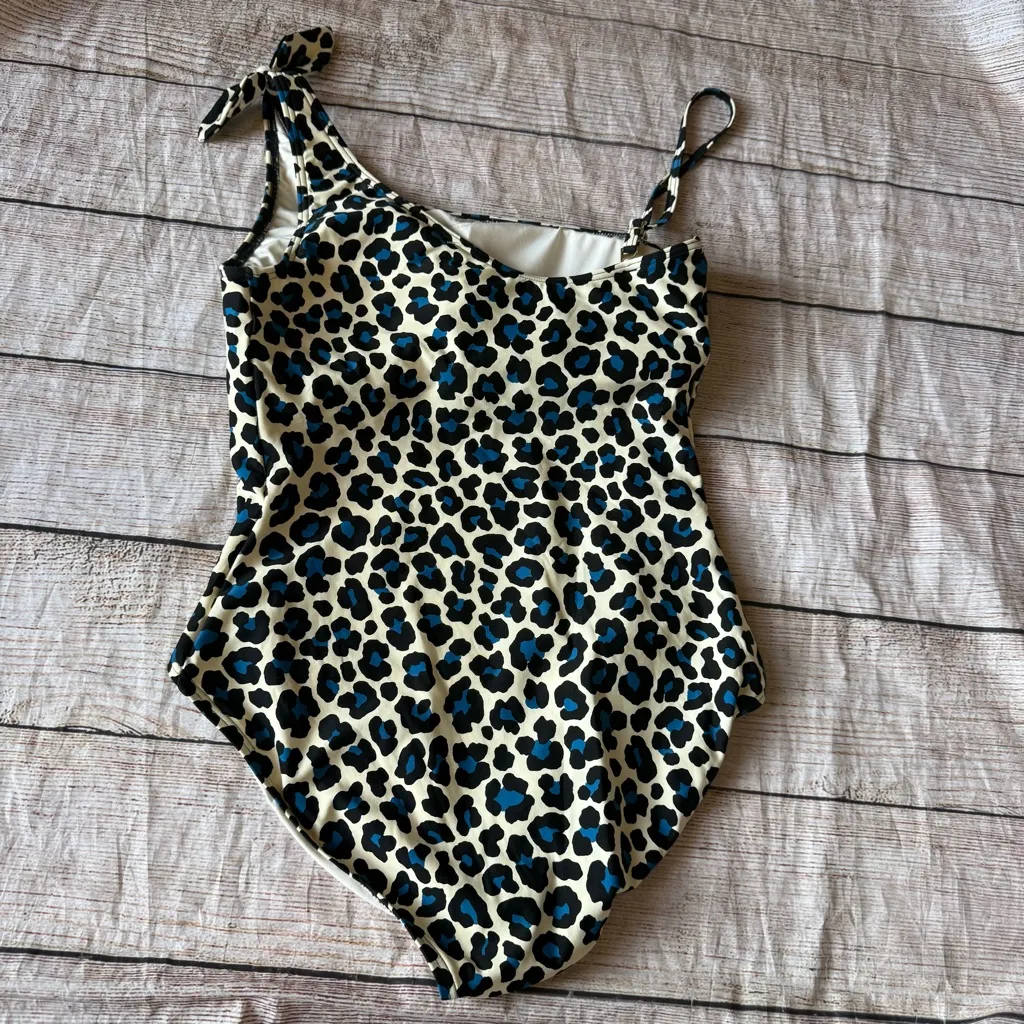 MICHAEL Michael Kors Blue Black Leopard One-Piece Swimsuit Women's Size 14 - Image 3