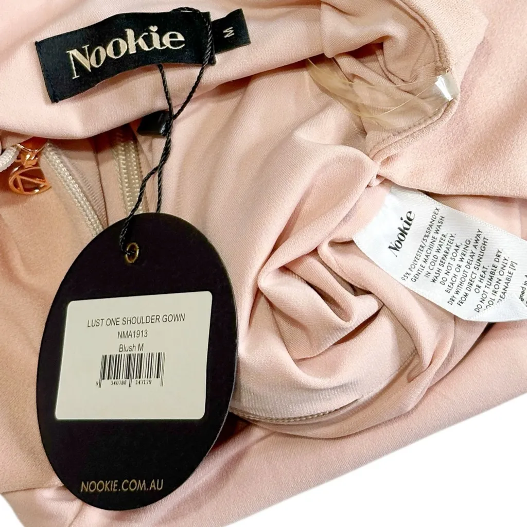 NOOKIE Lust One Shoulder Gown, Blush, Medium - Image 12