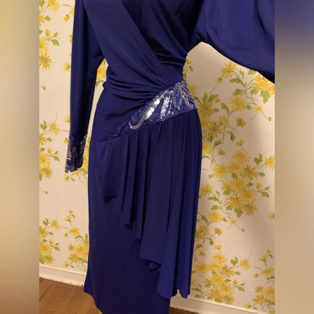 Vintage  open back sequin mid calf dress - Image 5