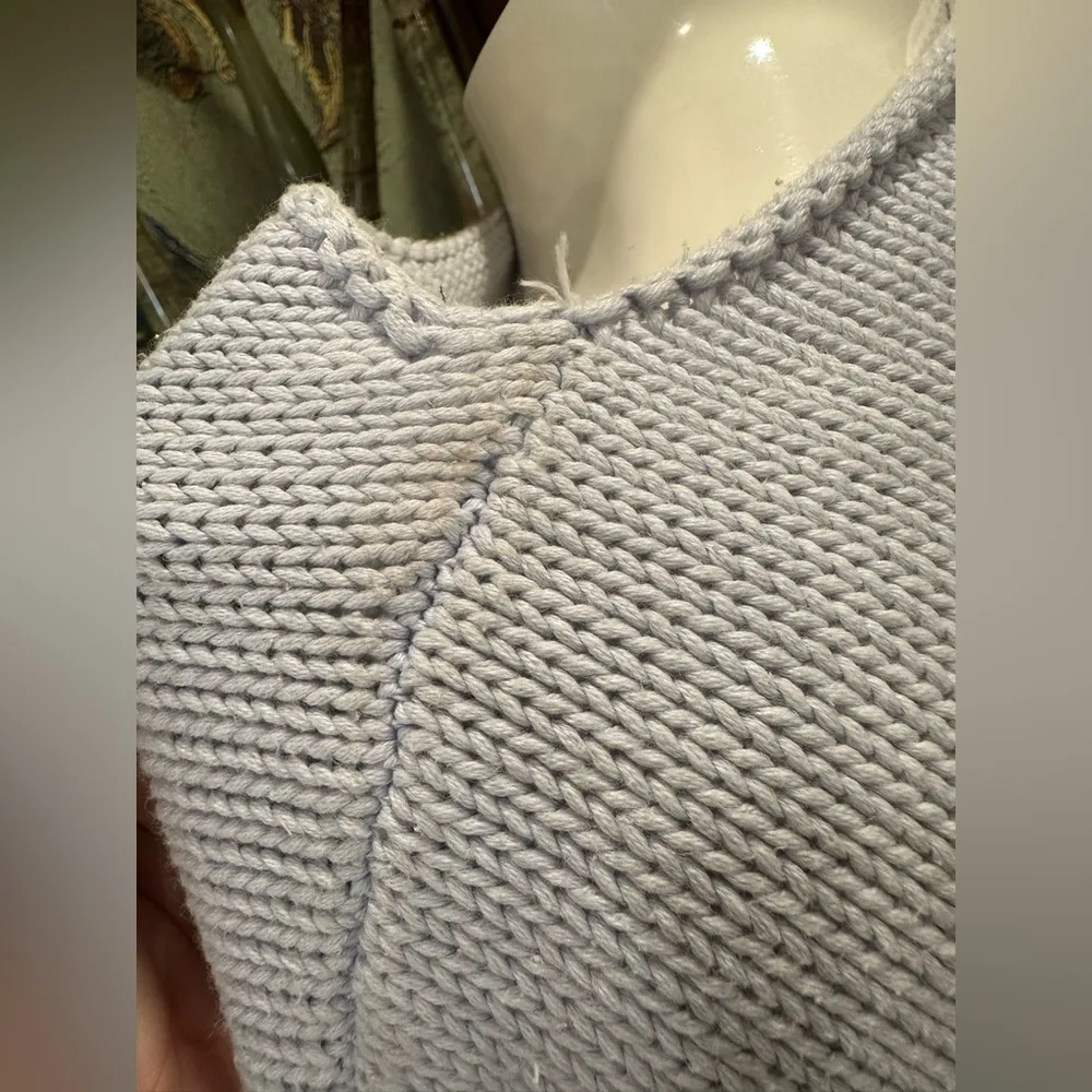 GUC JAKE* S baby blue cotton long sleeve sweater round neck Size L - Image 4