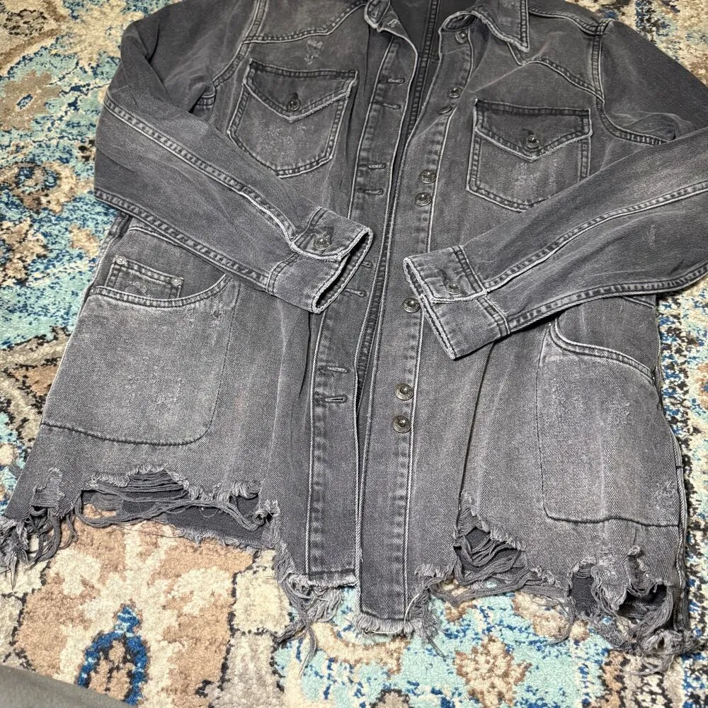 Free People Moonchild Denim Shirt Jacket - Image 2