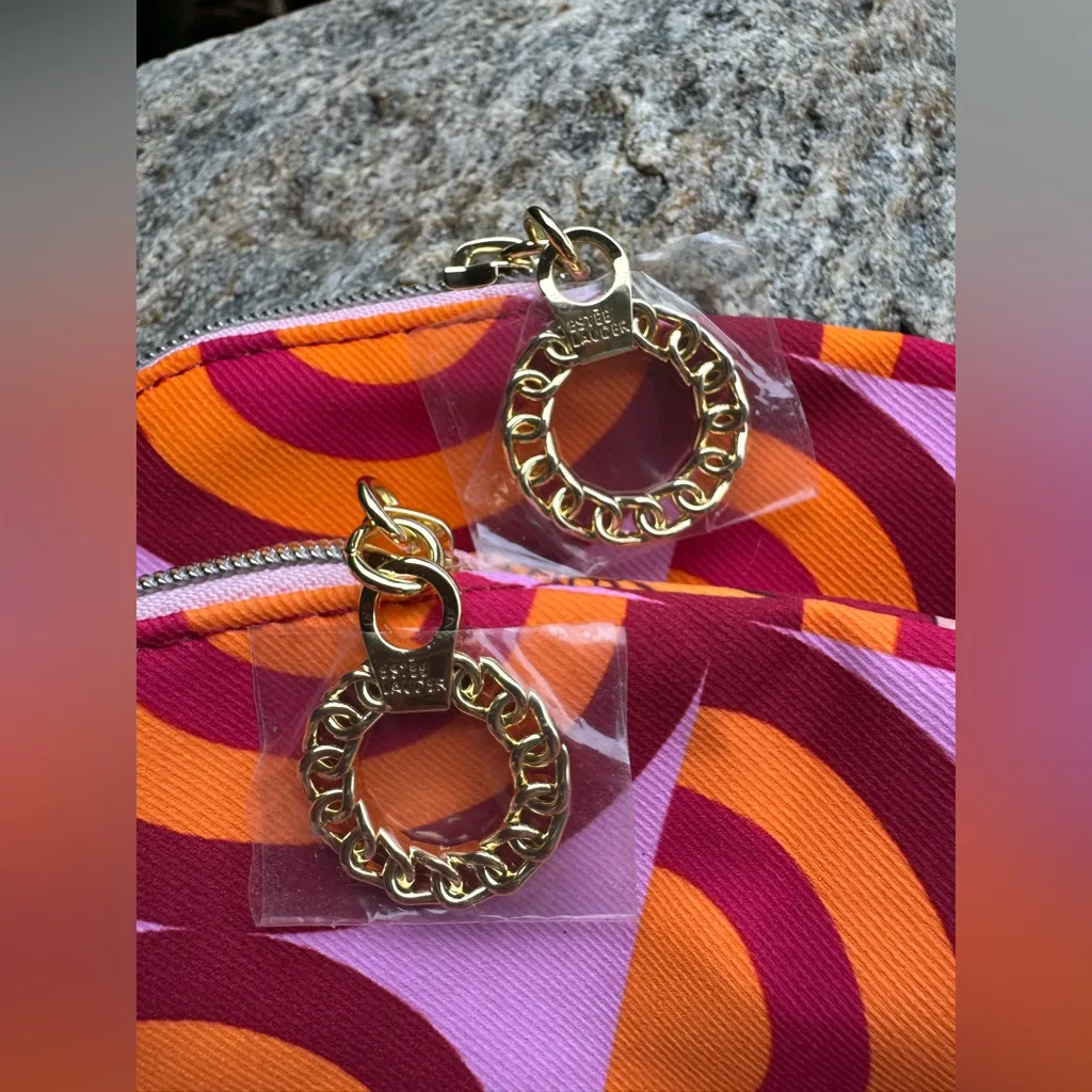 Estee Lauder Red and Purple Cosmetic Bag set with Floral Design - Image 3