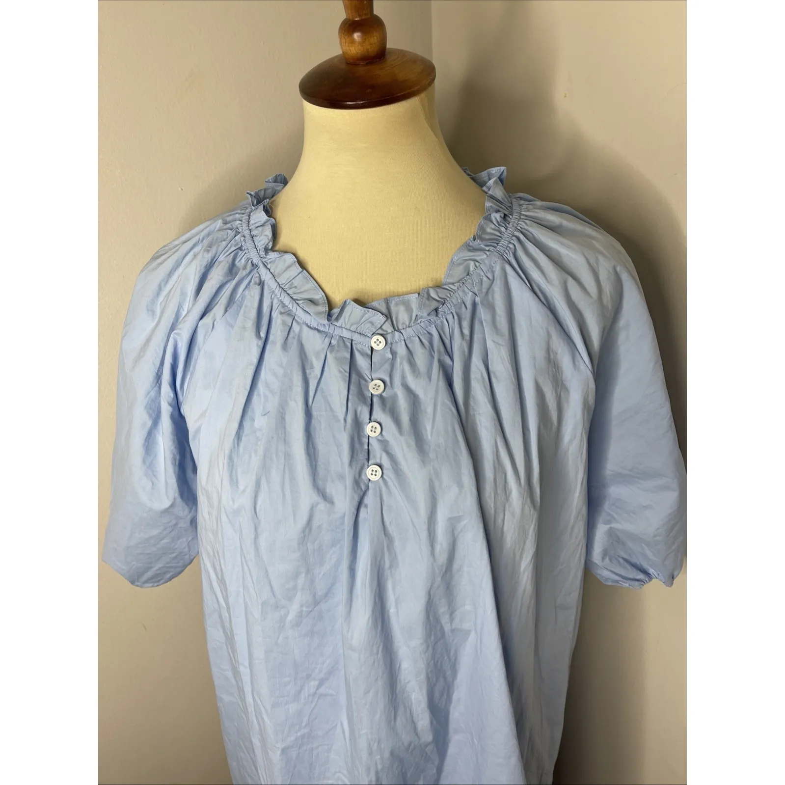 Tuckernuck Hyacinth House Light Blue Mini‎ Gwyn Dress Puff Sleeve Large L - Image 8