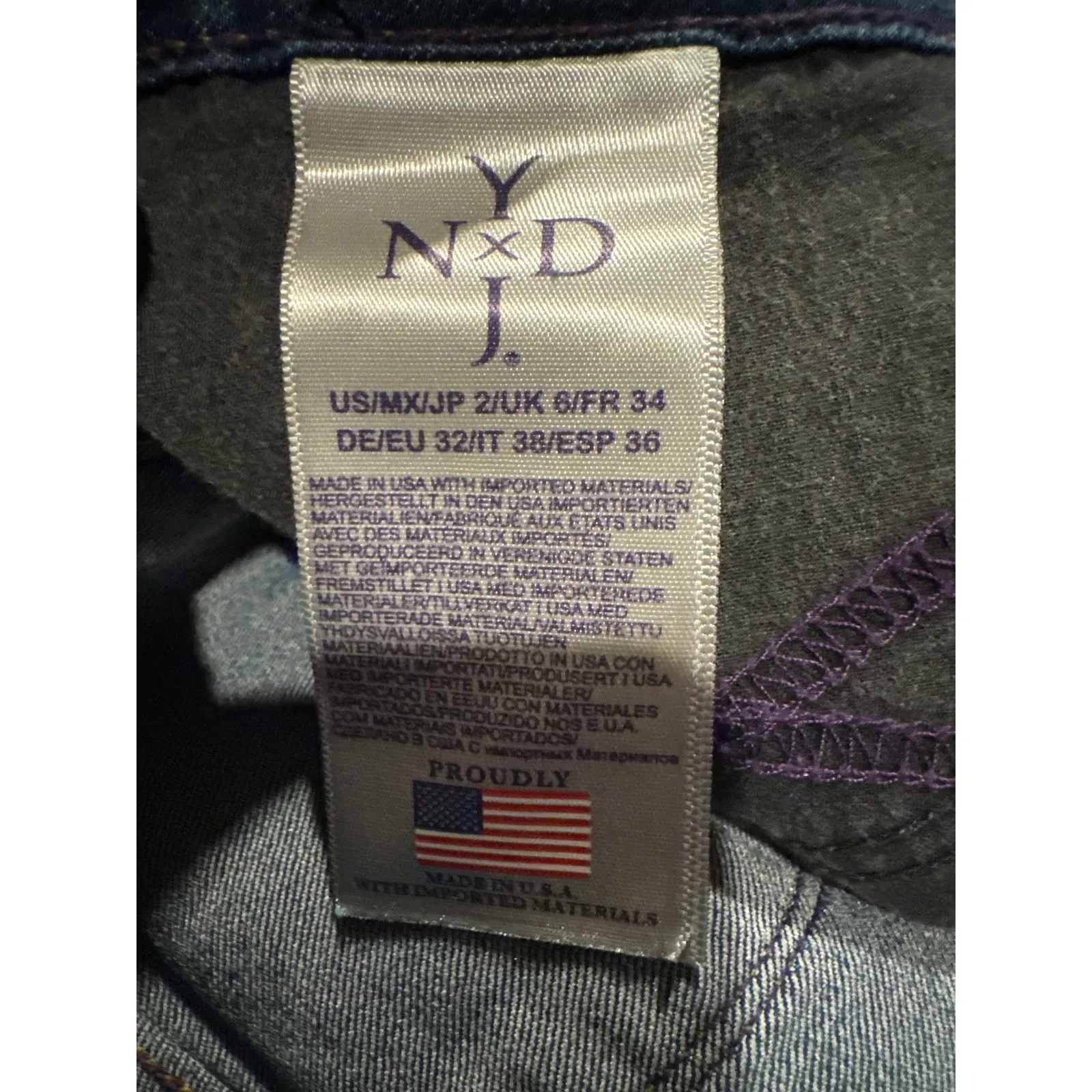 NYDJ lift tuck crop wide leg blue jeans with 1.5" hem size  28" waist - Image 11