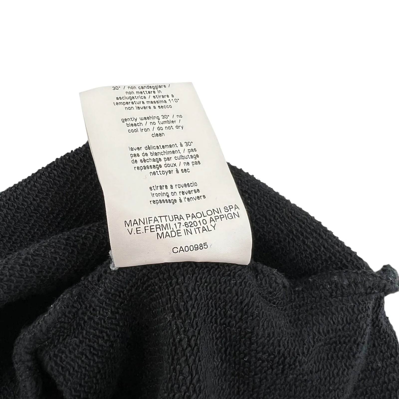 MSGM Black Multicolor Logo Crewneck Sweatshirt Cotton Raw Hem Size Large - Image 13