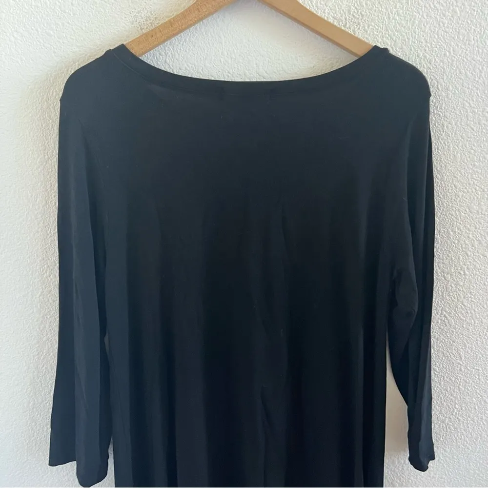 Cut Loose Black Lagenlook Tunic Dress Oversized Layering Boho Coastal Grandma M Size M - Image 3