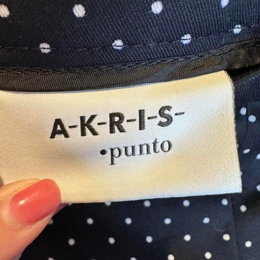 Akris Punto Franca Mini Dot Stretch Cotton‎ Pants US 4 Black White Polka Dot - Image 4