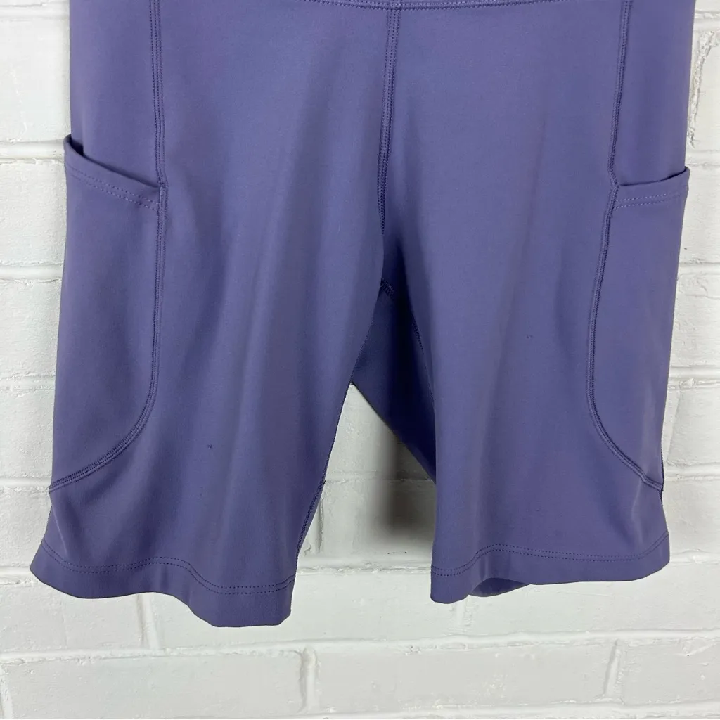 Nike One Dri Fit Purple High Waisted Biker Shorts w Pockets Size S - Image 9