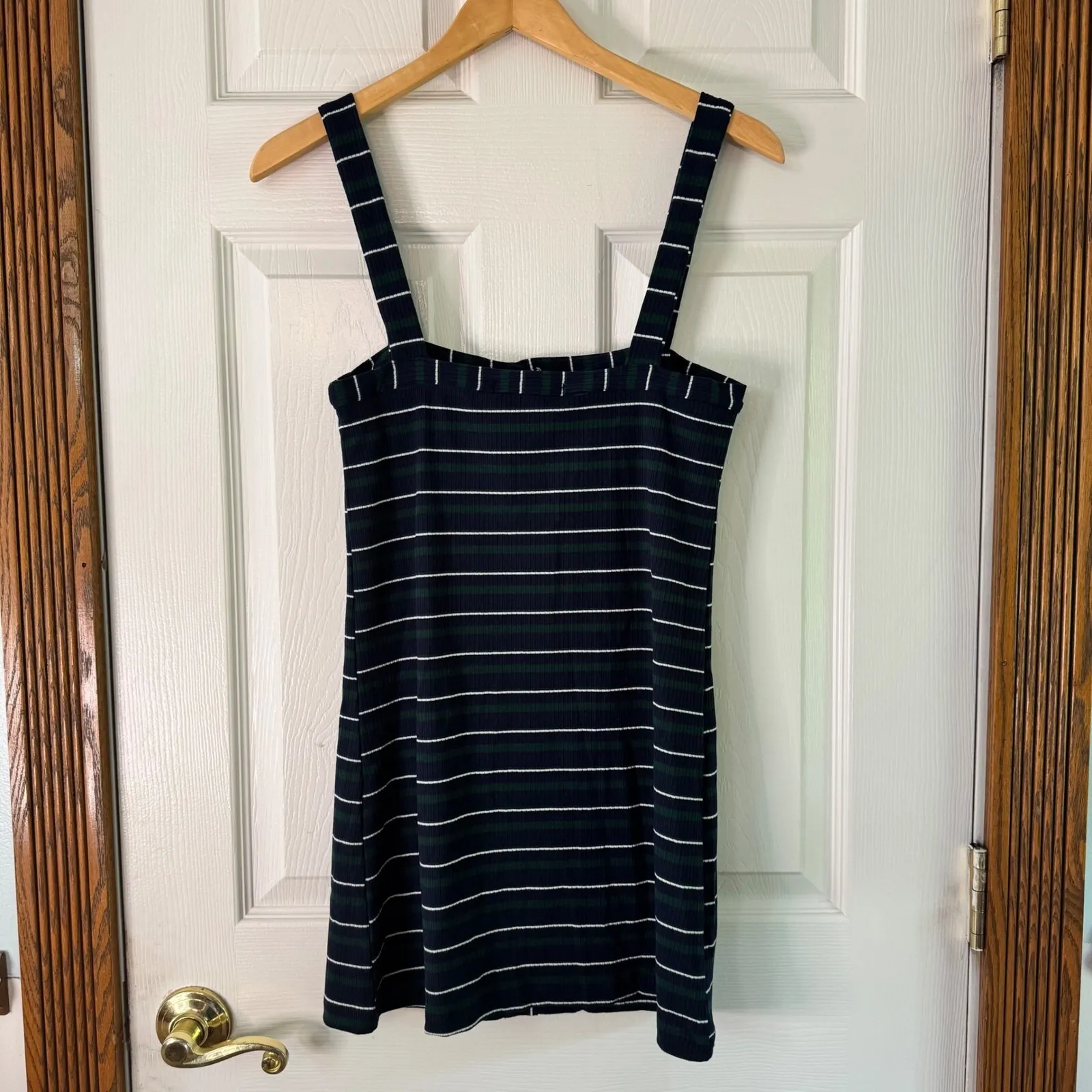 Striped Button Down Dress Sleeveless Mini Casual Summer‎ Sun Dress Size M - Image 9