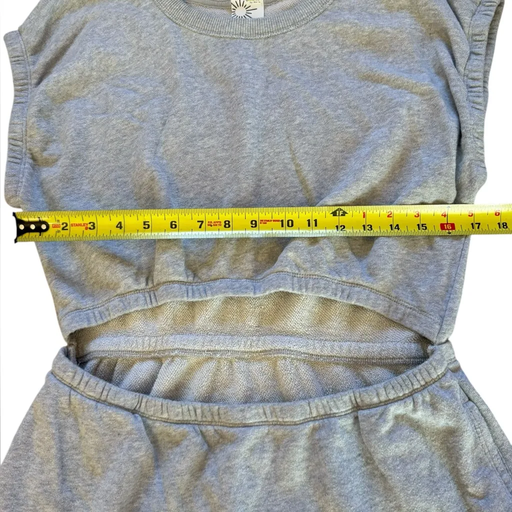 Offline By Aerie Weekend Fleece Cut Out Dress Grey Crewneck Womens Size Large - Image 7