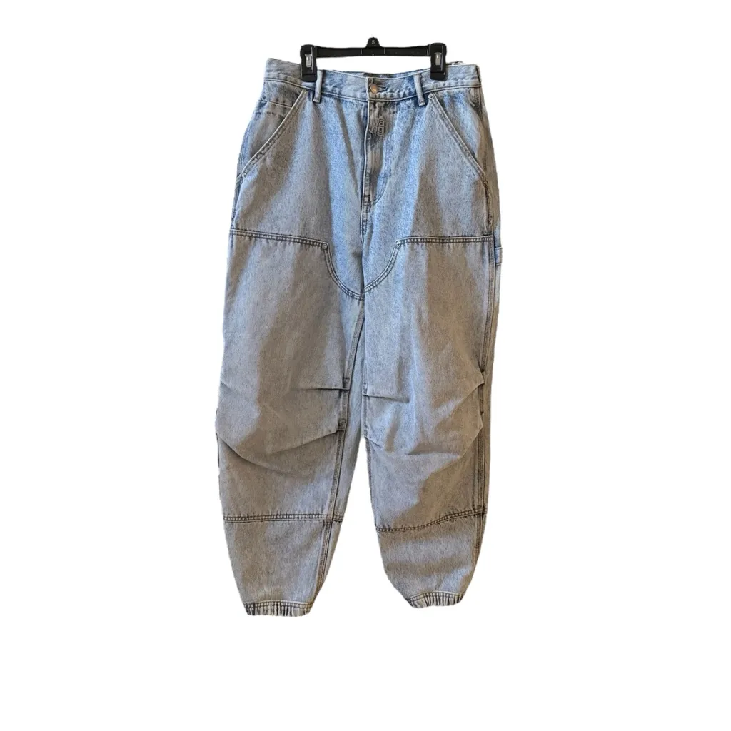 ALEXANDER WANG Denim Double Front Carpenter Wide Leg Jeans Pebble Bleach Sz 27 - Image 3