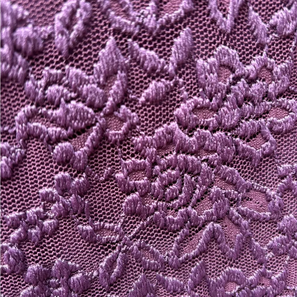 NWT Abercrombie and Fitch Purple Lace Dress Women Sz M Long Sleeve Wrap Vneck - Image 5