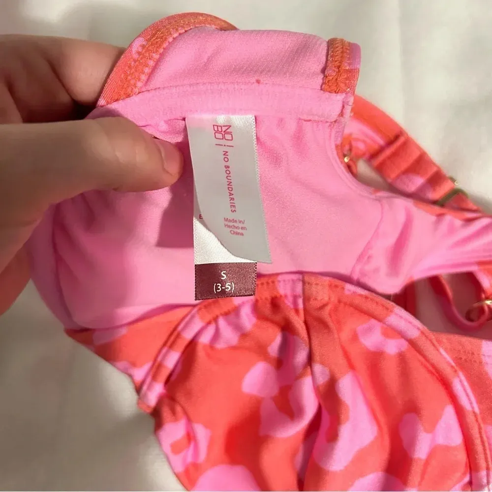 No Boundaries Womens Size Small S Bathing Suit Bikini Top Red Pink Beach Summer - Image 6