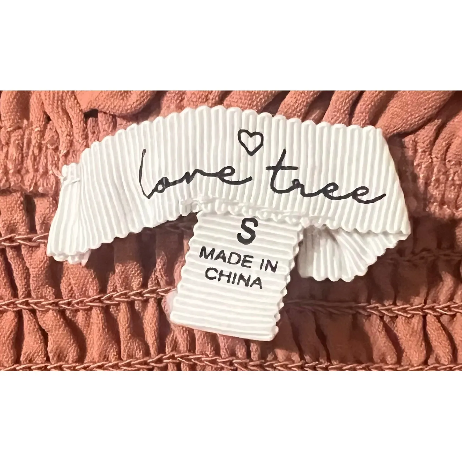 Love Tree Womens Dress Mini Short Sleeve Brown Smocked Casual Party Dress Size S - Image 5