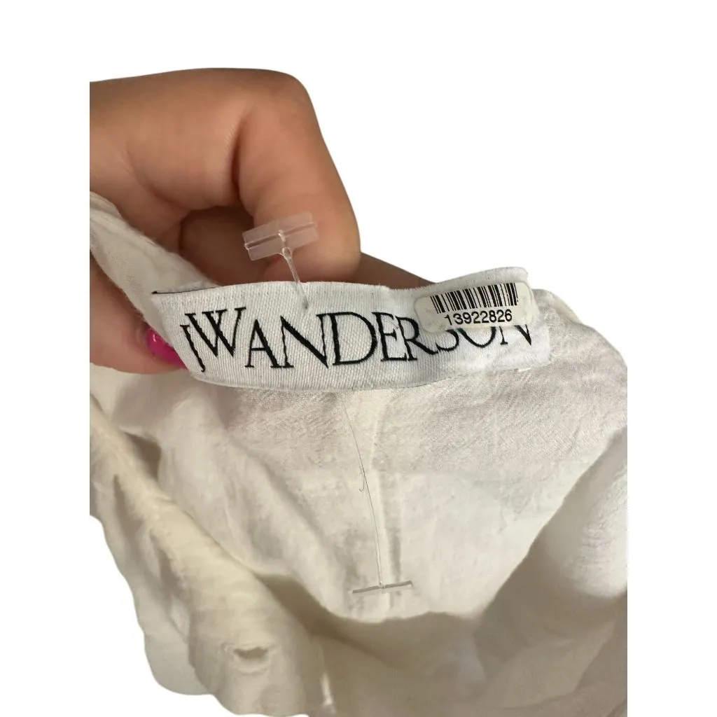 JW ANDERSON White Gathered Blouse Top Size US 2 - Image 4
