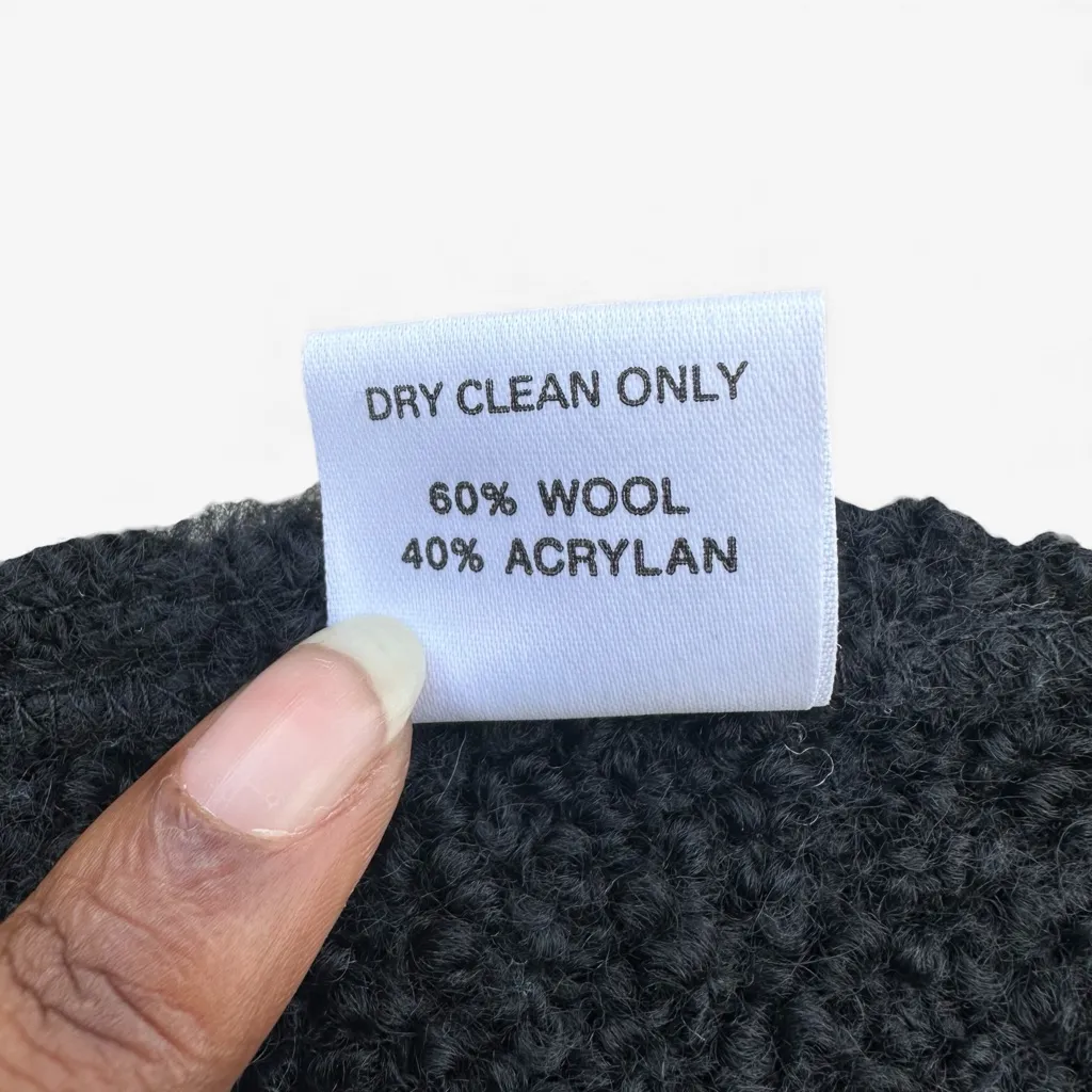Irish Handcrafted Wool Blend Textured Black Scarf 60% Wool - Image 4