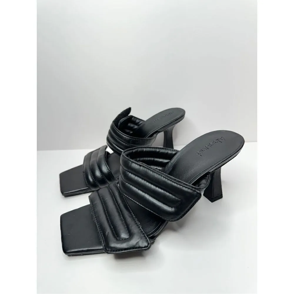 Abound Shoes Womens Size 7 Qarly Heeled Black Square Toe Slip On Sandals - Image 2