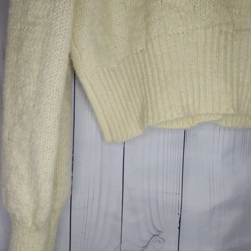 Freshman 1996 Cropped Floral Snap Cardigan Women's Boho Sweater Yellow Size XS - Image 9