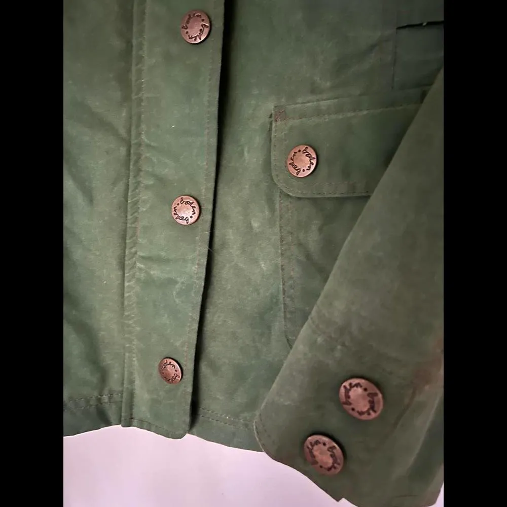 Boden Green Wax Coated Barn Coat size 16 - Image 6