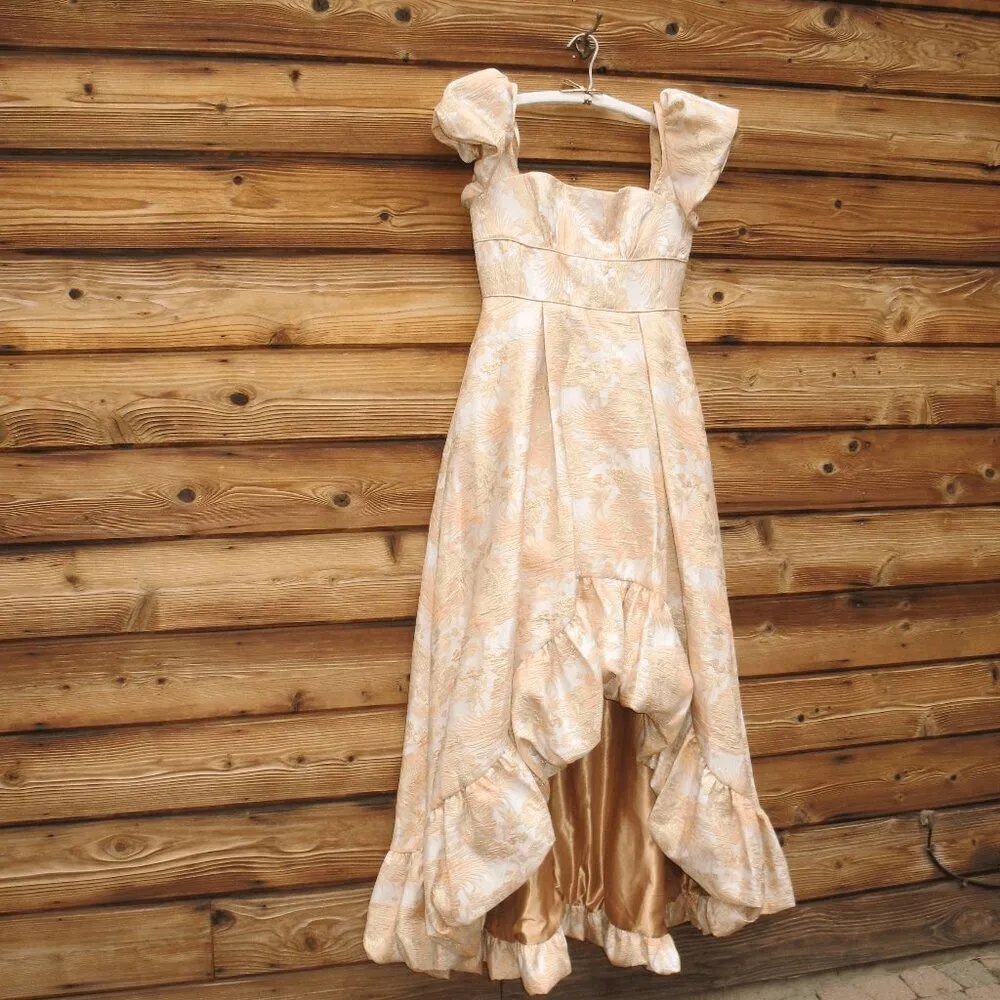 NWOT Mac Duggal 68276 FLORAL PRINT PUFF SLEEVE BROCADE GOWN 10 Pockets - Image 12