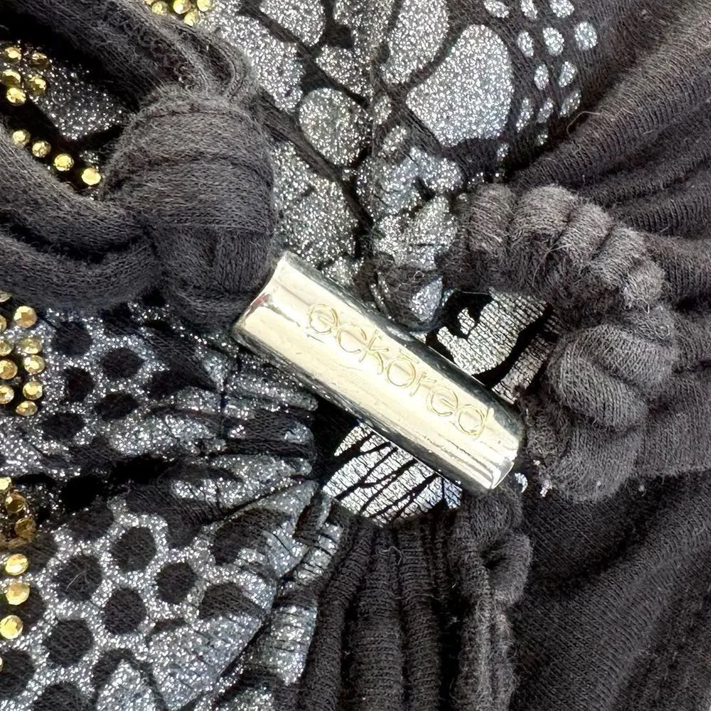 🔃Ecko Red Allover Print Black Ruched Side Tube Bodycon Dress Size XS - Image 6