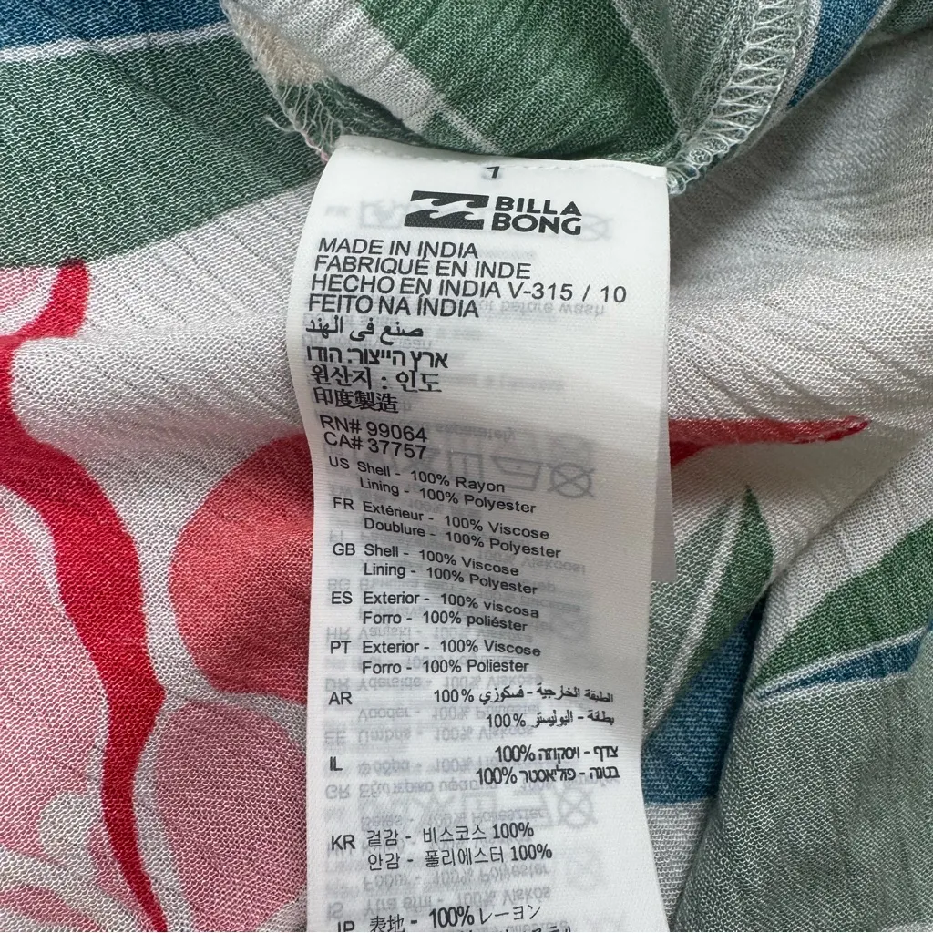 NWT Billabong Like Minded Tropical Hawaiian Floral Maxi Dress XS - Image 14