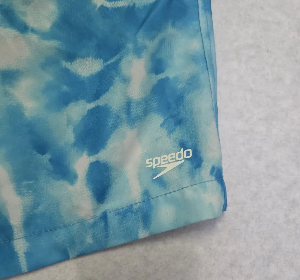 Speedo Mens Swim Trunks XXL Blue Tie Dye Pockets Mesh Liner - Image 3