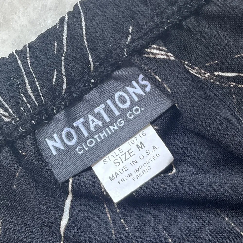 VTG 90s Notations | Long Black Floral Side Slit Slinky Maxi Skirt | size M - Image 5