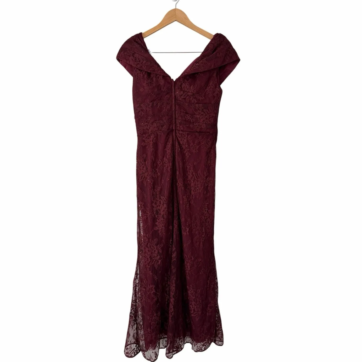 La Femme Off The Shoulder Cap Sleeve Evening Dress Gown Women's Size Large NEW - Image 3