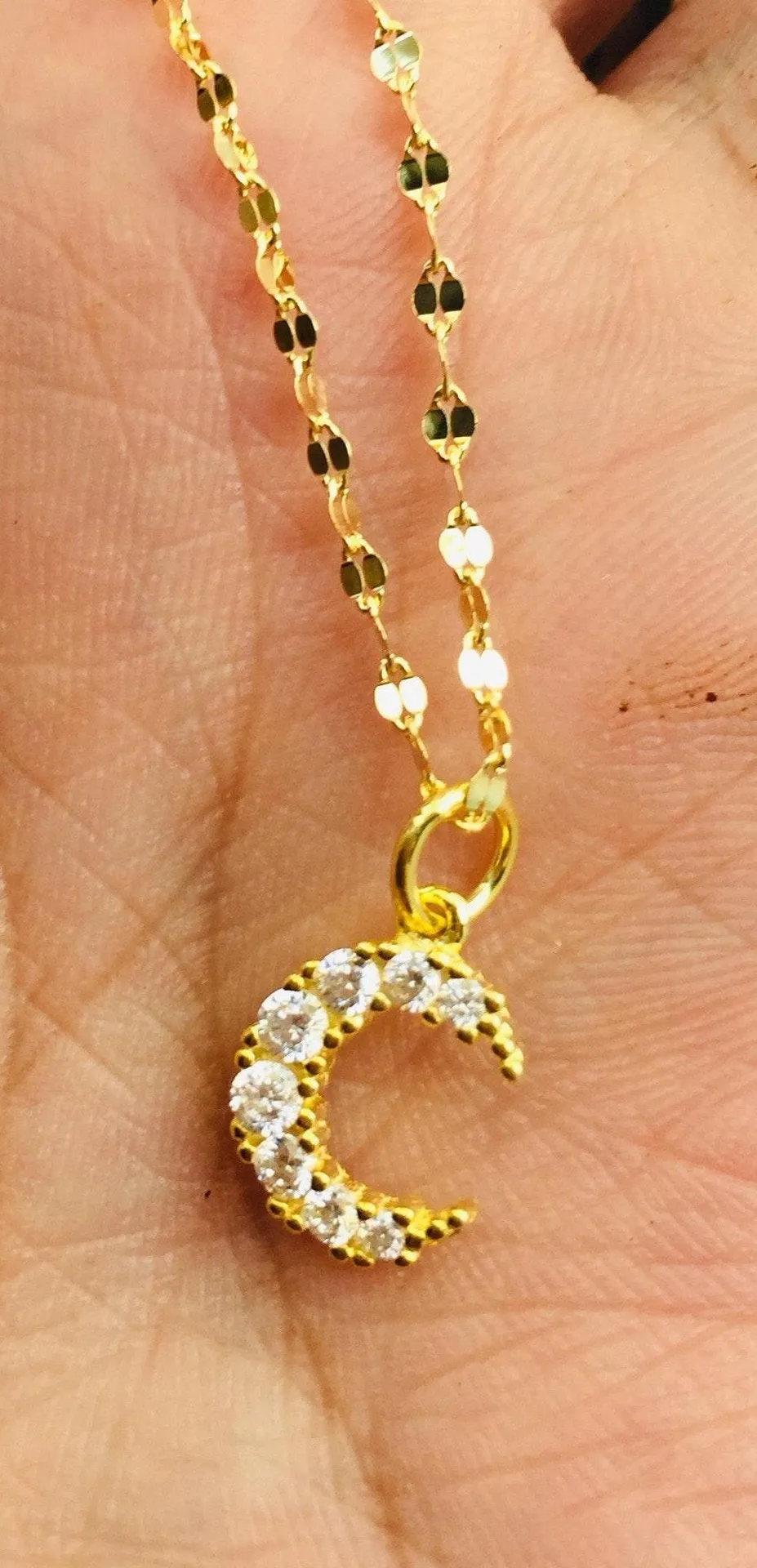 Moon Pendant/ Gold Over Sterling Silve Silver - Image 2