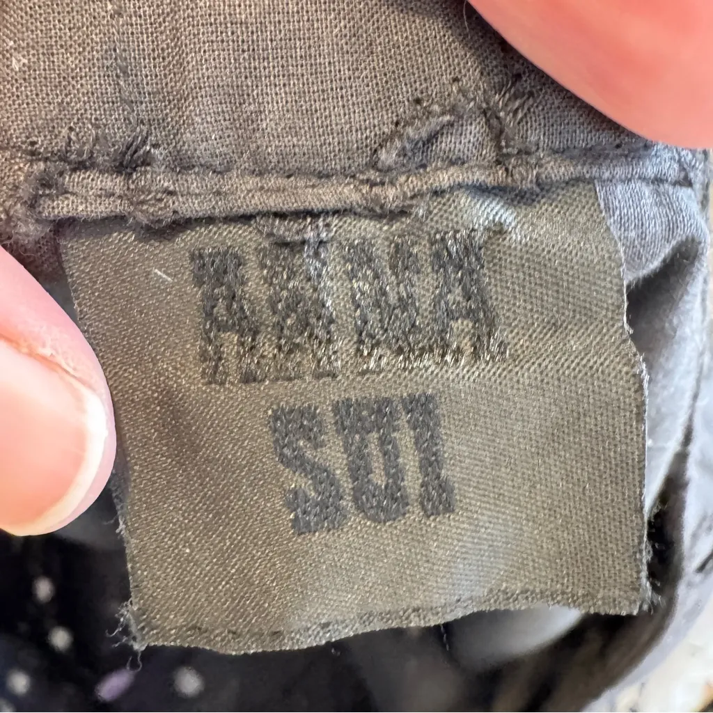 Anna Sui Black Eyelet Lace Trouser Dress Pants Womens 6 Whimsigoth Preppy Fall - Image 5