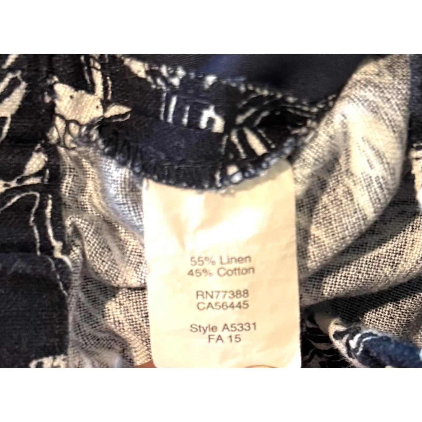 J.Crew Women's Sz 8 Black/White Floral Short Boardwalk Linen Cotton - Image 7