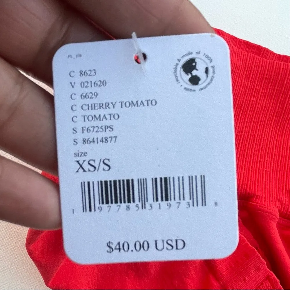 NWT Free People Movement Womens Shorts Tomato Red Good Karma Size XS Small - Image 10